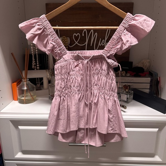 Deluc Pink Ruffled Women's Top - Picture 5 of 6